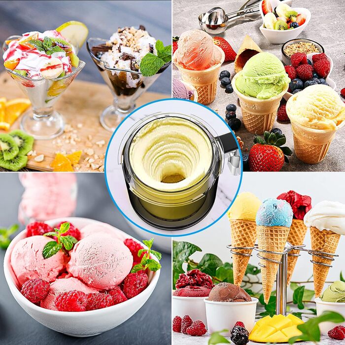 Набір GoMaihe з 4 контейнерів Creami для морожениці Ninja Creami - Ванни Аксесуари для NC301 NC300 серії NC299AMZ, без бісфенолу А, можна мити в посудомийній машині, герметично - в рожевому, зеленому, сірому та синьому кольорах