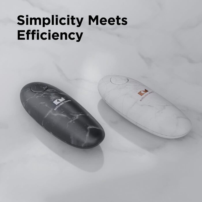 Електричний консервний нож для кухні Mama V2 - Покращене лезо відкриває будь-яку форму банки, консервний ніж без гострих країв, гігієнічний, компактний та бездротовий - Marble Black