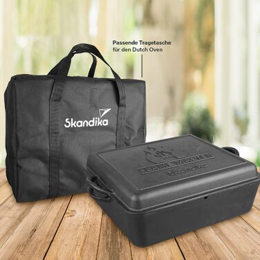 Голландська піч Flame Master Square 10.6 л квадратна, чавунна каструля для приготування їжі, коробка-форма, запечена, без ніжок, т