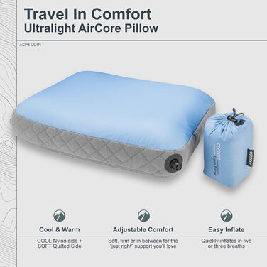 Ультралегкий поцілунок Cocoon Air-Core, світло-блакитно-сірий, 35 x 45 см, багатокольоровий 35 x 45 см