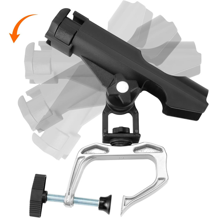 Тримачі для вудок QWORK з 2 частин для човнів, рибальських човнів, каяків - регульовані на 360 градусів тримачі для вудок - легке складання, стабільні та універсальні