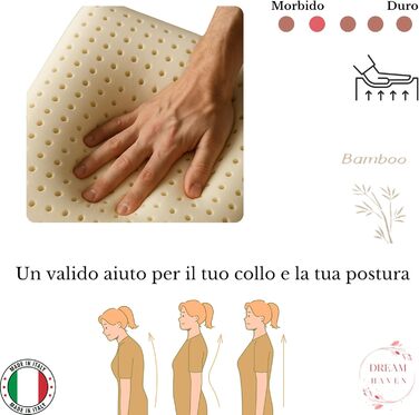 Подушка DREAM HAVEN з піни з ефектом пам&39яті з чохлом з алое вера, для шиї та ортопедичної подушки для ліжка, антикліщова та гіпоалергенна (пара бамбука, 1) 1 пара бамбука