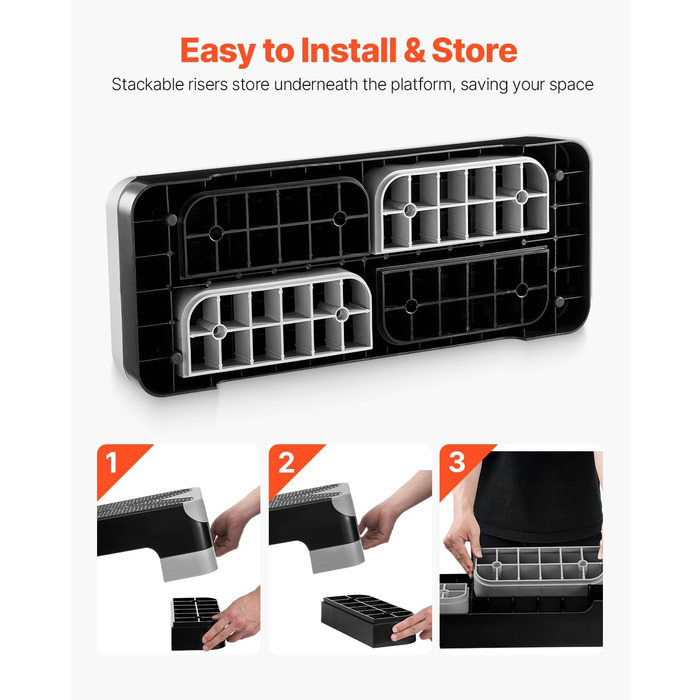 Платформа для аеробних вправ VEVOR сірого кольору