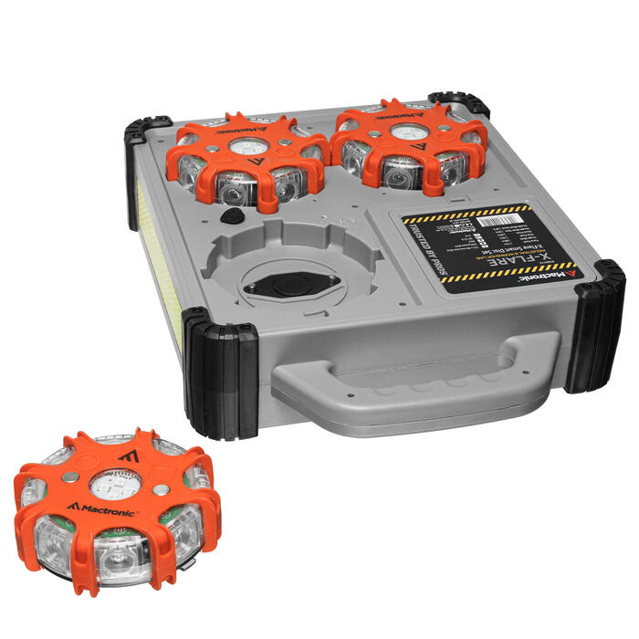 Комплект ліхтарів професійних Mactronic X-Flare (30 Lm) Red/Blue/Amber Recharg 12/220V (PSD0112)