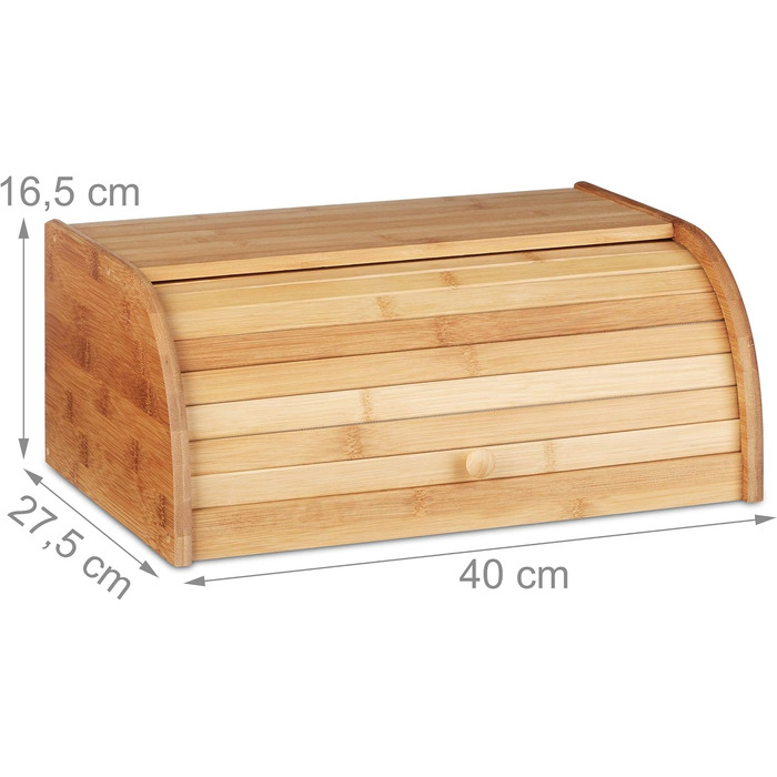 Хлібниця бамбукова HBT 16,5 x 40 x 27,5 см Хлібниця з рухомою кришкою для зберігання хліба зі збереженням аромату Хлібниця з рухом