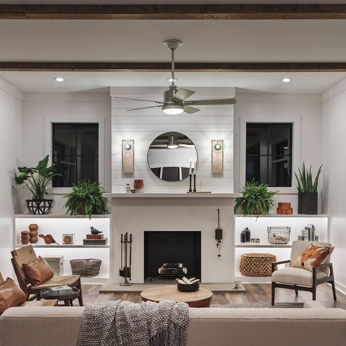 Стельовий вентилятор Licht-Erlebnisse з пультом дистанційного керування світлодіодне освітлення з регулюванням Ø132см 5 лопатей По