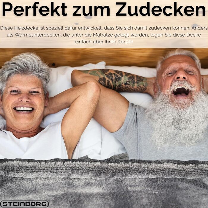 Електрична ковдра з підігрівом Steinborg з автоматичним вимиканням, 180x130 см, затишна електрична ковдра з підігрівом, м&39яка ковдра для ліжка або дивана, термоковдра, електрична ковдра з підігрівом, ковдра для ліжка з підігрівом, 9 налаштувань нагріву,