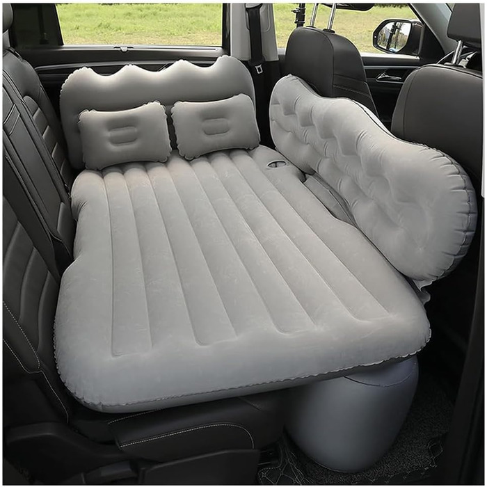 Надувний матрац для Ford Ranger 2012-2025, товстіший надувний матрац для заднього сидіння автомобіля з 2 подушками та місцем для зберігання речей, A/Сірий звичайний A/Сірий