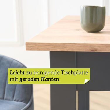 Елегантний обідній стіл 80x80 см, сучковатий дуб, кухонний стіл розсувний до 120 см, обідній стіл з дерев&39яного композиту, включаючи розсувну стільницю, сучасний стіл до 6 осіб, сучковатий дуб, розсувний прямокутний 80x80 см