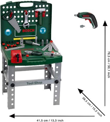 Магазин інструментів Bosch З акумуляторною викруткою Bosch Ixolino Складається і легко транспортується Розміри 41,5 см x 8,5 см 76,5 см Іграшка для дітей віком від 3 років і старше, 8676