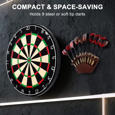 Дерев&39яний тримач для дротиків 2-в-1 та настінне кріплення Високоякісний тримач для дротиків Презентаційна стійка для дротиків Преміальний аксесуар для дротиків, колір горіхового дерева