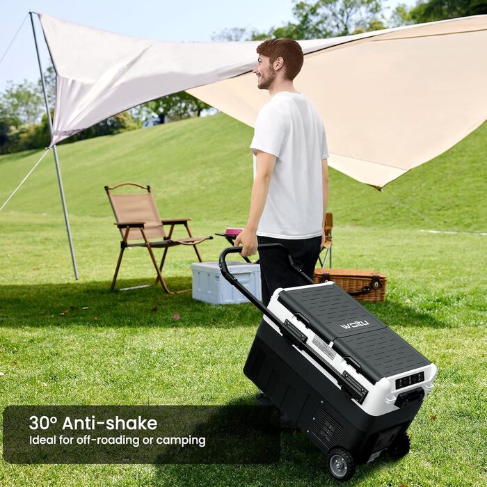 Компресор холодильної камери електричний, 40 л, двозонний, з керуванням через додаток USB, морозильна камера 12 В/24 В, міні-холод