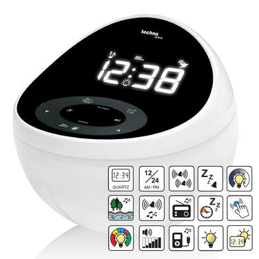 Годинник настільний з радіо Technoline WT500 Black/White (WT500)