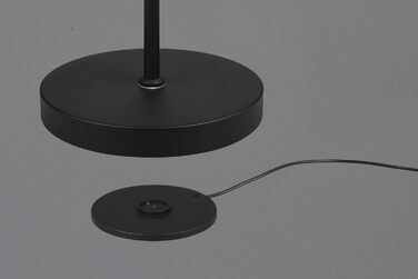 Світлодіодна торшерна лампа Reality Moreno R44561132, матовий чорний метал, 3 Вт LED, акумулятор із зарядною станцією, сенсорний диммер, регулювання кольору світла