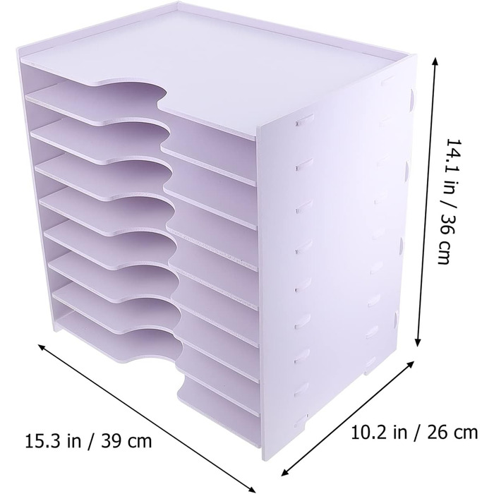 Настільний лоток для документів, органайзер для листів і журналів, для офісу або дому, 6 рівнів, 8 ярус білий 39X36X26CM