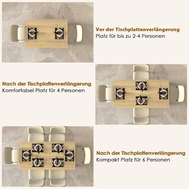 Розсувний обідній стіл 120-160 см для 2-6 осіб, сучасний кухонний стіл, простий обідній стіл, високоміцний великий стіл для вітальні, їдальні, квартири