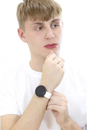 Розумний годинник Фітнес-годинник із підключеним GPS, відстеженням сну, щоденними порадами щодо тренувань, аналізом відновлення, оптичним вимірюванням серцевого ритму на зап&39ясті, білий, SL SL Unite із силіконовим ремінцем (застібка) білого кольору