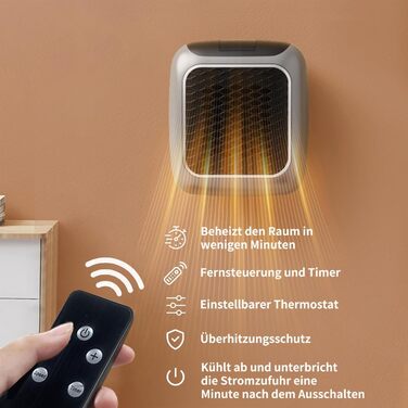 Підключається до мережі обігрівач Instaheat, швидкий нагрів, захист від перегріву та енергоефективний, ідеально підходить для спальні/офісу