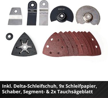 Професійний акумуляторний мультиінструмент Einhell TP-MG 18 Li BL-Solo PXC (18 В, антивібраційний, безщітковий, 3 функції, магнітне кріплення, вкл. аксесуари, без акумулятора) без акумулятора та зарядного пристрою