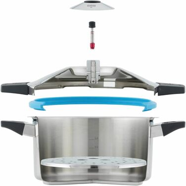 Скороварка/пароварка DUROMATIC Inox з бічною ручкою, індукційна, нержавіюча сталь, срібляста, 8 л/22 см