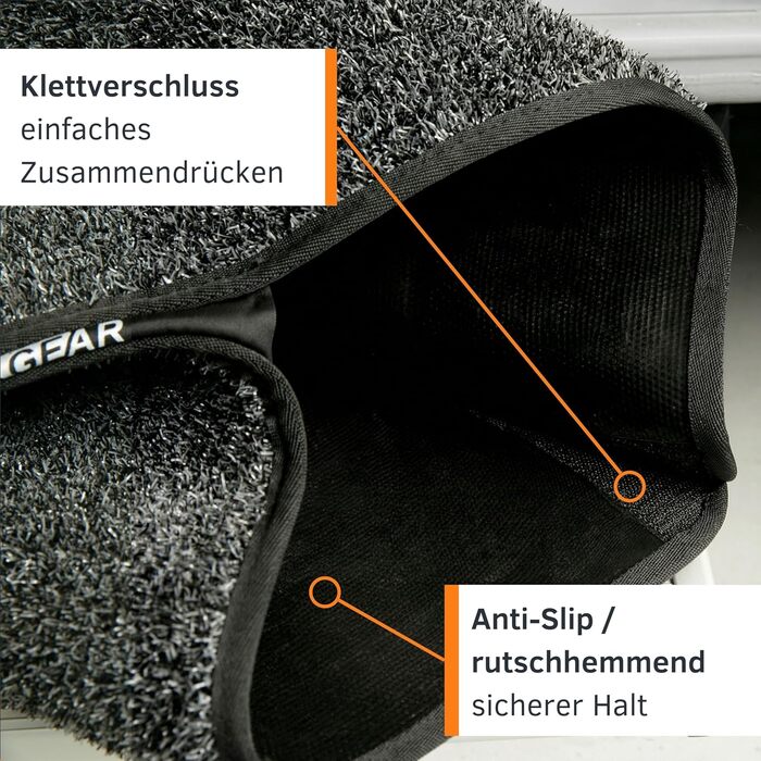 Килимок для сходів GEAR Mantua для автофургонів та караванів Килимок для електричних сходів 70,5 x 26 см Захисний килимок Нековзний та миється Не потребує свердління