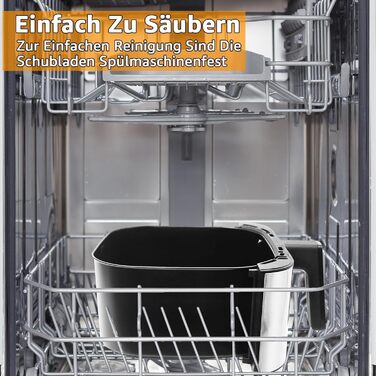 Аерофритюрниця PRIJESSE XXL 8 літрів Аерофритюрниця Цифрова фритюрниця 10-в-1 Розумна фритюрниця Духова шафа без масла з цифровим світлодіодним сенсорним екраном Можна мити в посудомийній машині 1500 Вт Чорний