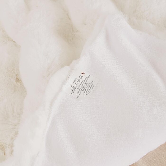 Плюшева ковдра, 150x200 см, бежевий, ковдра на диван, плюшева ковдра, ковдра зі штучного хутра, кремовий, затишна тепла ковдра, плед, флісова ковдра, ковдра для ліжка, кремовий/бежевий, 152x203 см