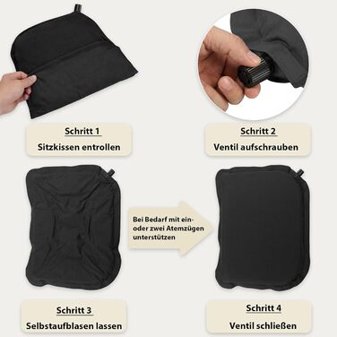 Самонадувальна подушка для сидіння для кемпінгу 40 x 30 x 3,8 см Термоподушка для стадіону Ізоляційний килимок для сидіння на вулиці Надлегкий набір з 2 шт.