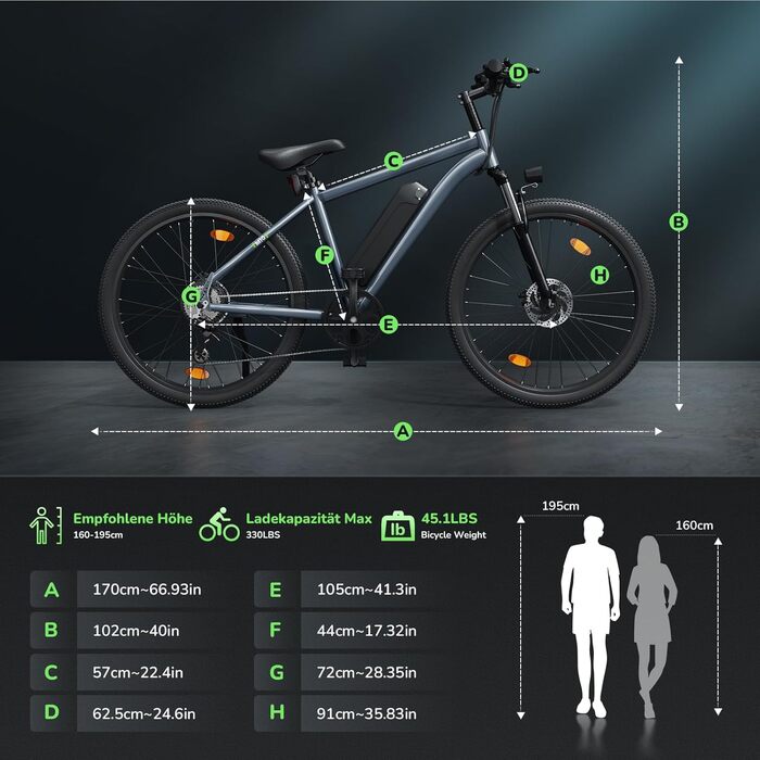 Електровелосипед Finbike E 26 дюймів 250 Вт 10400mAh 7 швидкостей USB-роз'єм чорний