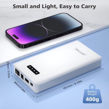 Літій-іонний акумулятор NASTIMA 12V 5200mAh 62.4Wh з виходом 12В постійного струму 9В постійного струму та подвійним виходом USB 5