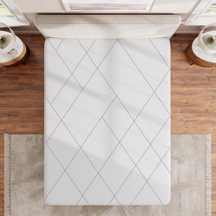 Матрац Vesgantti 90x200 см Матрац з холодної піни H3, висота 18 см, сертифікований Oeko-Tex, середньої жорсткості, згортається в рулон, знімний тканинний чохол, що прається, із застібкою-блискавкою, лавандово-фіолетовий, рівень жорсткості 3, висота 18 см,