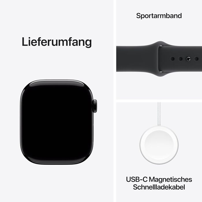 Розумний годинник Apple Watch Series 11 GPS 46 мм із алюмінієвим корпусом Diamond Black та чорним спортивним ремінцем (M/L). Оцінка сну, фітнес-трекер, відстеження здоров&39я, завжди ввімкнений дисплей, водонепроникність. Корпус M/L 46 мм Diamond Black/Bl