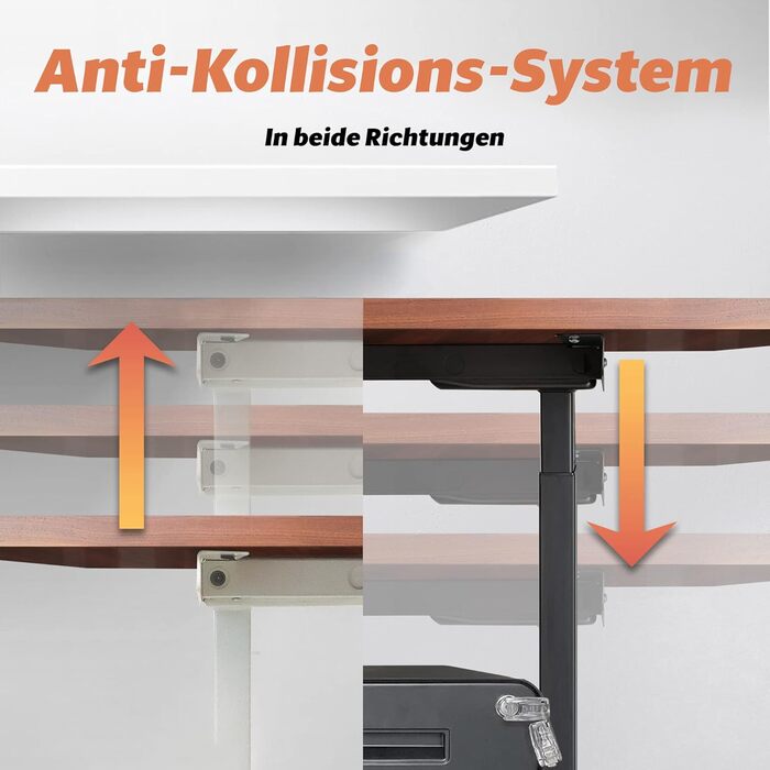 Каркас столу FANZWORK з 2 двигунами Bosch, вантажопідйомність до 100 кг, електричне регулювання висоти, функція пам&39яті, USB-C, кабельний лоток, чорний