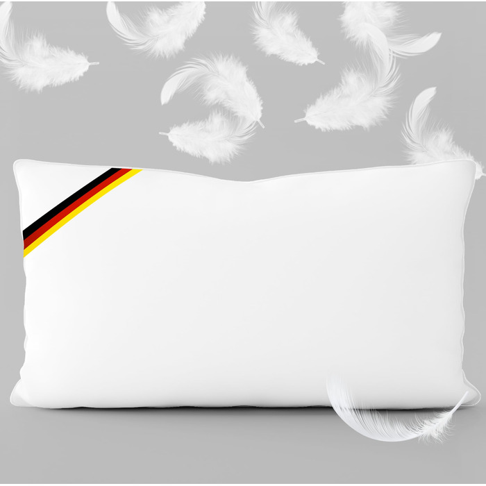 Пухова подушка, виготовлена в Німеччині, 40x80 см - 3-камерна пухова подушка - Подушка з пуху та пера 40x80 см, сертифікована Oeko-Tex, найвища готельна якість, 1 x 40x80 см