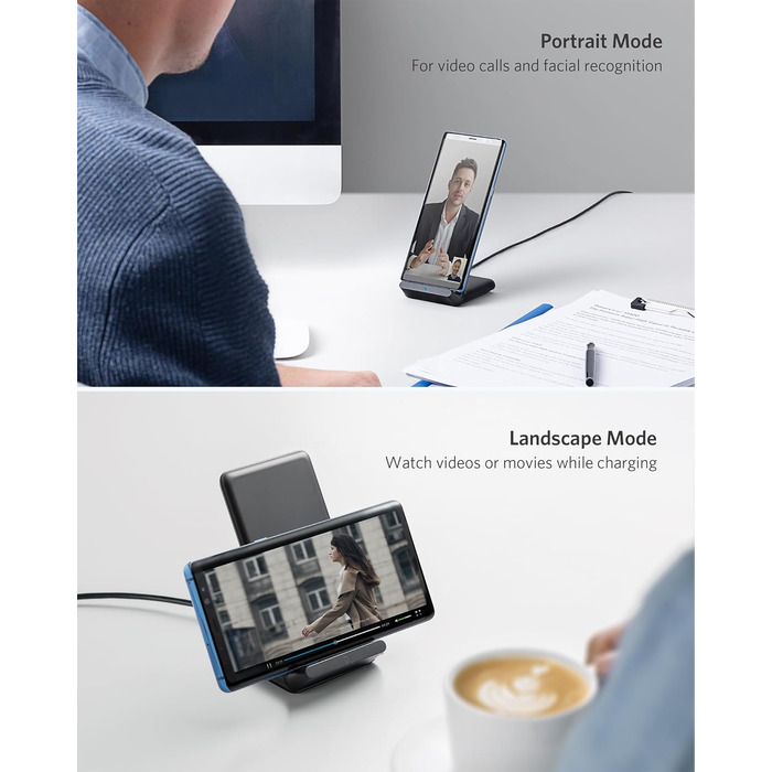 Індуктивна зарядна станція Anker 313, Qi-сертифікована, підходить для iPhone 16 / 15 / 15 Pro / 15 Pro Max, SE (2020), 13 / 13 Pro