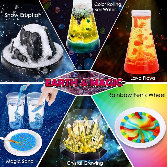 Набори для наукових експериментів для дітей, вулкан, набір для хімії, конструктор з хімії, іграшки для STEM-активності, подарунки для хлопчиків та дівчаток, 260