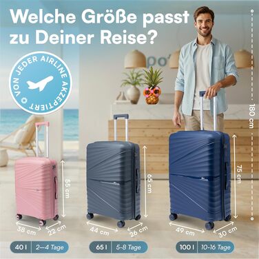 Валіза Xonic Hard Shell Suitcase M на 40 л - стійка до пошкоджень поліпропіленова валіза на колесах з подвійними колесами, що обертаються на 360, та замком TSA - дорожня валіза чорного кольору M (40 л)