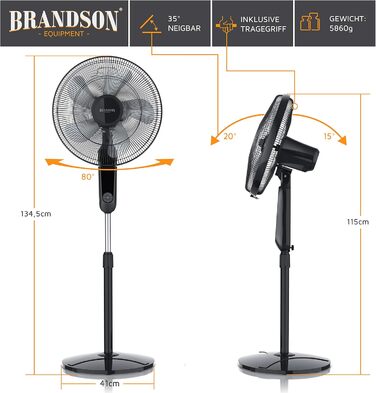 Вентилятор на підставці DC Silent з пультом дистанційного керування дисплей - мобільний вентилятор безшумний, 24 швидкості - колив