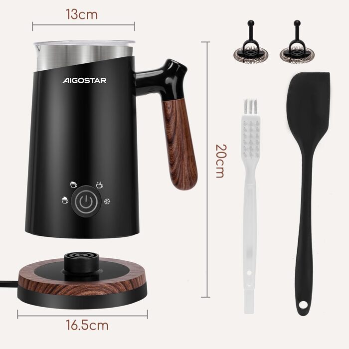 В 1 піноутворювач для молока електричний 500 Вт, автоматичний піноутворювач для молока 300 мл для гарячої та холодної молочної пін