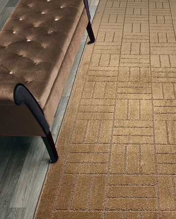 Килимова доріжка з гумовою основою, нековзна, яку можна прати, довжина 2,4 м, для кухні, коридору, сходів, спальні, ванної кімнати, передпокою, коричнево-бежева, вибір довжини (66 x 2,4 м) 2&392&39 x 8&39 (прямокутна) Бежеві цеглинки