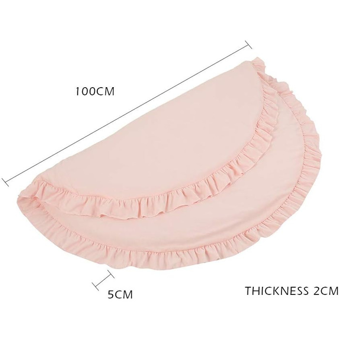 Ігровий килимок для дитини, круглий м'який бавовняний ігровий килимок, дитячий ігровий килимок товщиною 2 см, 100 см x 100 см (рожевий)