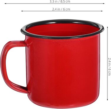 Набір з 4 емальованих кавових чашок Tofficu з ручками, кольорові чайні чашки для гарячих і холодних напоїв в офісі та кемпінгу