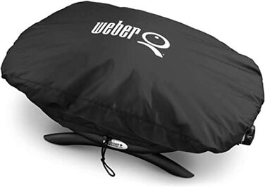 Електрогриль Weber Q1400, 43 x 32 см, темно-сірий (52020079) та преміум-чохол для гриля серії Q100/1000, чорний, 27.9x25.4x23.6 см (7117) комплект