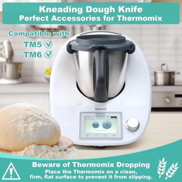 Ніж для тіста Inwee для Thermomix, змінні аксесуари для ножа блендера, що підходять для Thermomix TM6, TM5, TMF, ніж тістоміса з нержавіючої сталі, без залишків тіста та забруднення брудом, швидке очищення ножа для тіста TM5 і TM6