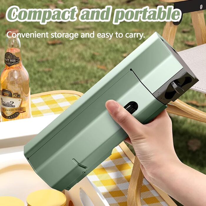 Складаний газовий пальник для кемпінгу, портативна плита з п'єзопідпалом та алюмінієвим вітрозахистом для туризму, походів та пікніків (без газових балонів)