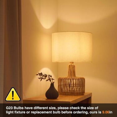 Компактна люмінесцентна лампа потужністю 11 Вт, 2 контакти, теплий білий G23, 2700K, 900 лм, U-подібна енергозберігаюча лампа з одинарною трубкою, що обертається, CFL лампа змінного струму 220-240 В, підходить для коридору, спальні, кухні, 1 упаковка