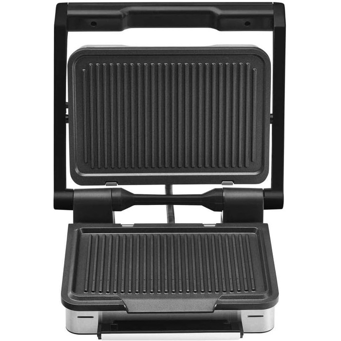 Електрогриль 2000 Вт, 6 програм, сенсорна технологія, пластини з покриттям, гриль Panini, нержавіюча сталь матова