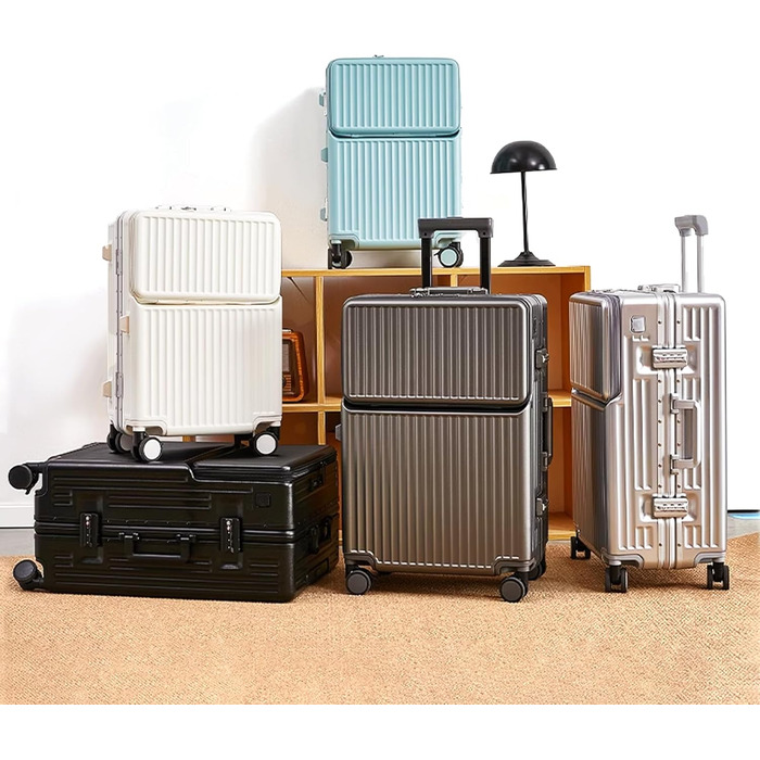 Ручна валіза на весну/літо, схвалена авіакомпаніями, із замком TSA, колесами на 360, твердим корпусом з полікарбонату та стійкою до тиску алюмінієвою рамою, підходить для валіз розміром 20&quot, 24&quot та 26&quot. (20&quot, сріблястий) сріблястий 20&quot