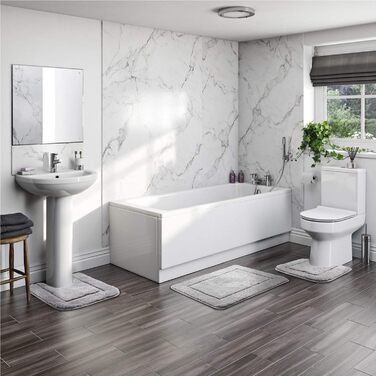 Набір з 2 килимків для ванної SOANNY, нековзний килимок для ванної з мікрофібри високої щільності, килимок для ванної 53x86 см та