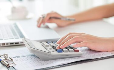 Калькулятор OSALO з великими кнопками, надзвичайно великий дисплей, 12-розрядний настільний калькулятор, офісний калькулятор (OS-200ML) світло-блакитний